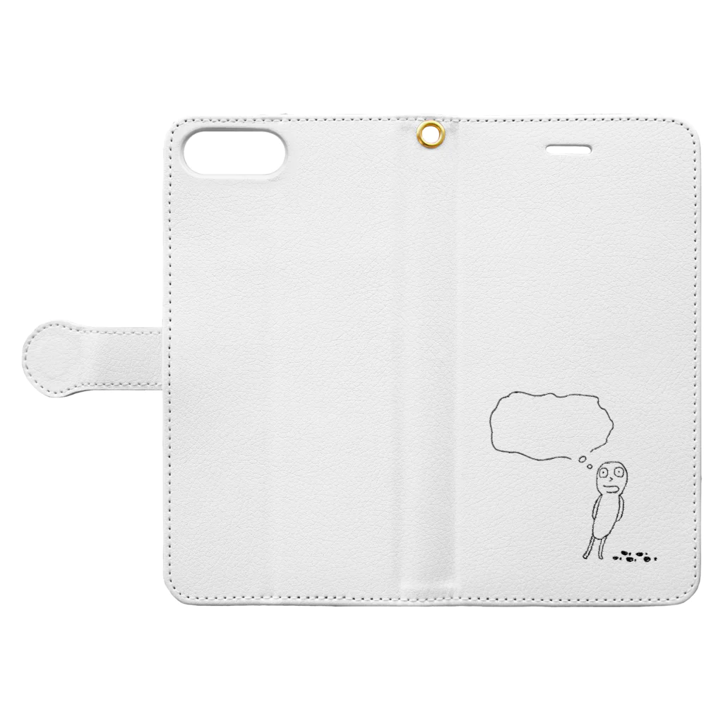 トマ・トマトの何も考えてない人 Book-Style Smartphone Case:Opened (outside)