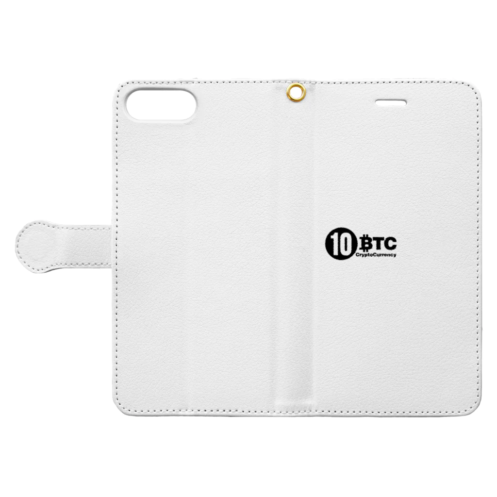 10BTCの10BTC(Black-Logo) Book-Style Smartphone Case:Opened (outside)