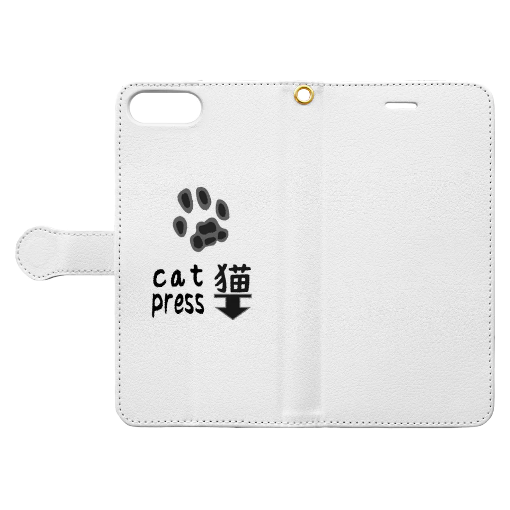 syamadesignの猫press-00 Book-Style Smartphone Case:Opened (outside)