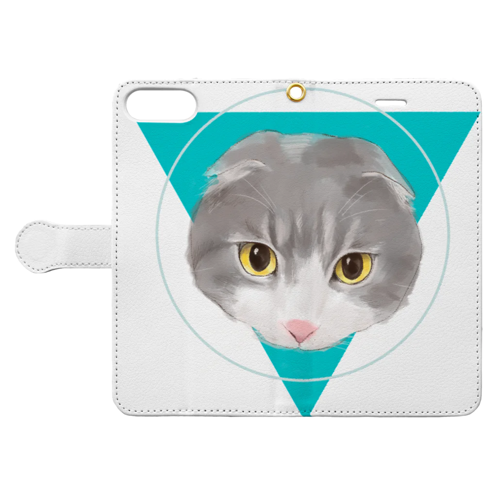 Kuwazuru’s ShopのLove cats-スコティッシュフォールド- Book-Style Smartphone Case:Opened (outside)