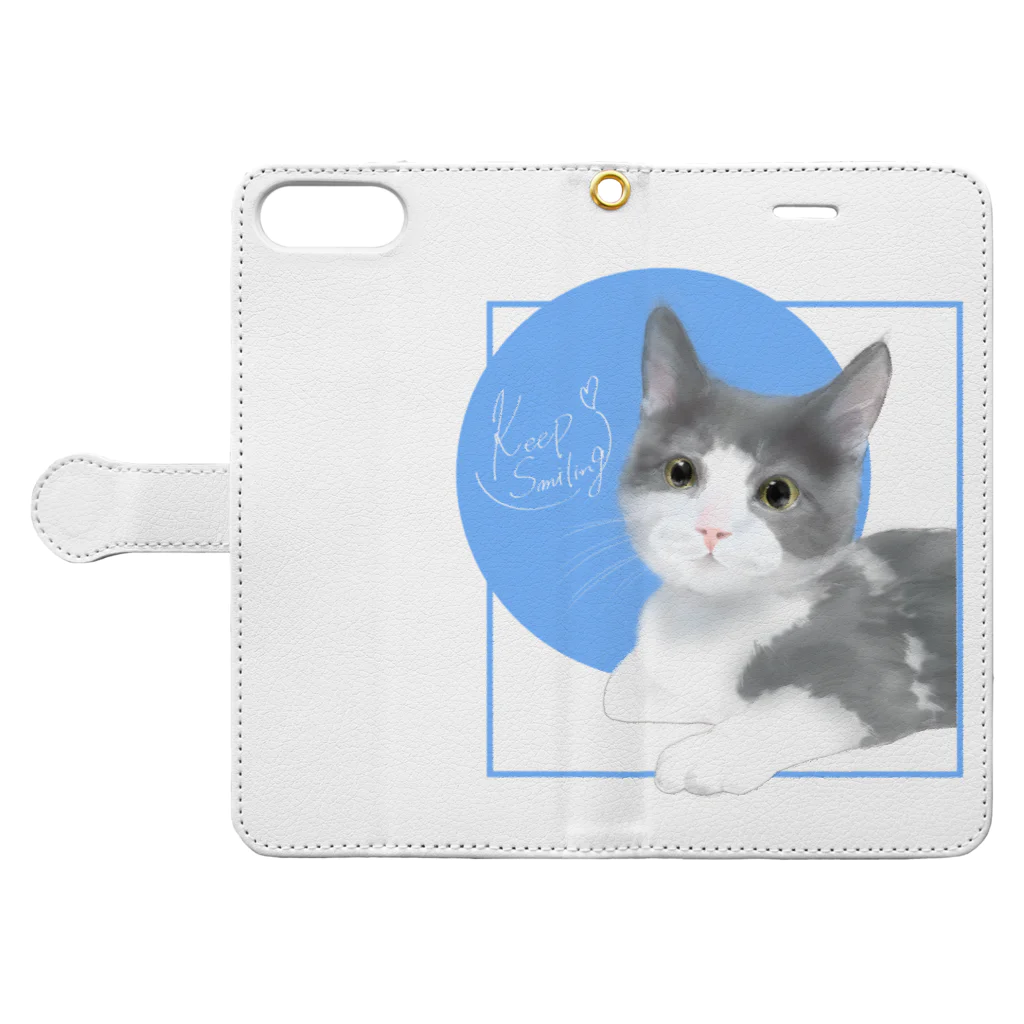 Kuwazuru’s ShopのLove cats-マンチカン- Book-Style Smartphone Case:Opened (outside)