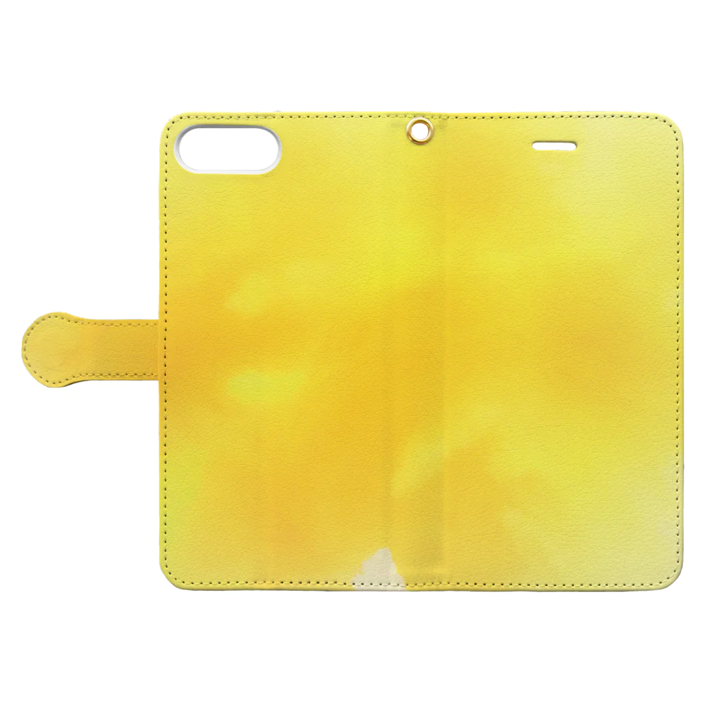 水彩 Ao_watercolorのAutumn Yellow　水彩 Book-Style Smartphone Case:Opened (outside)