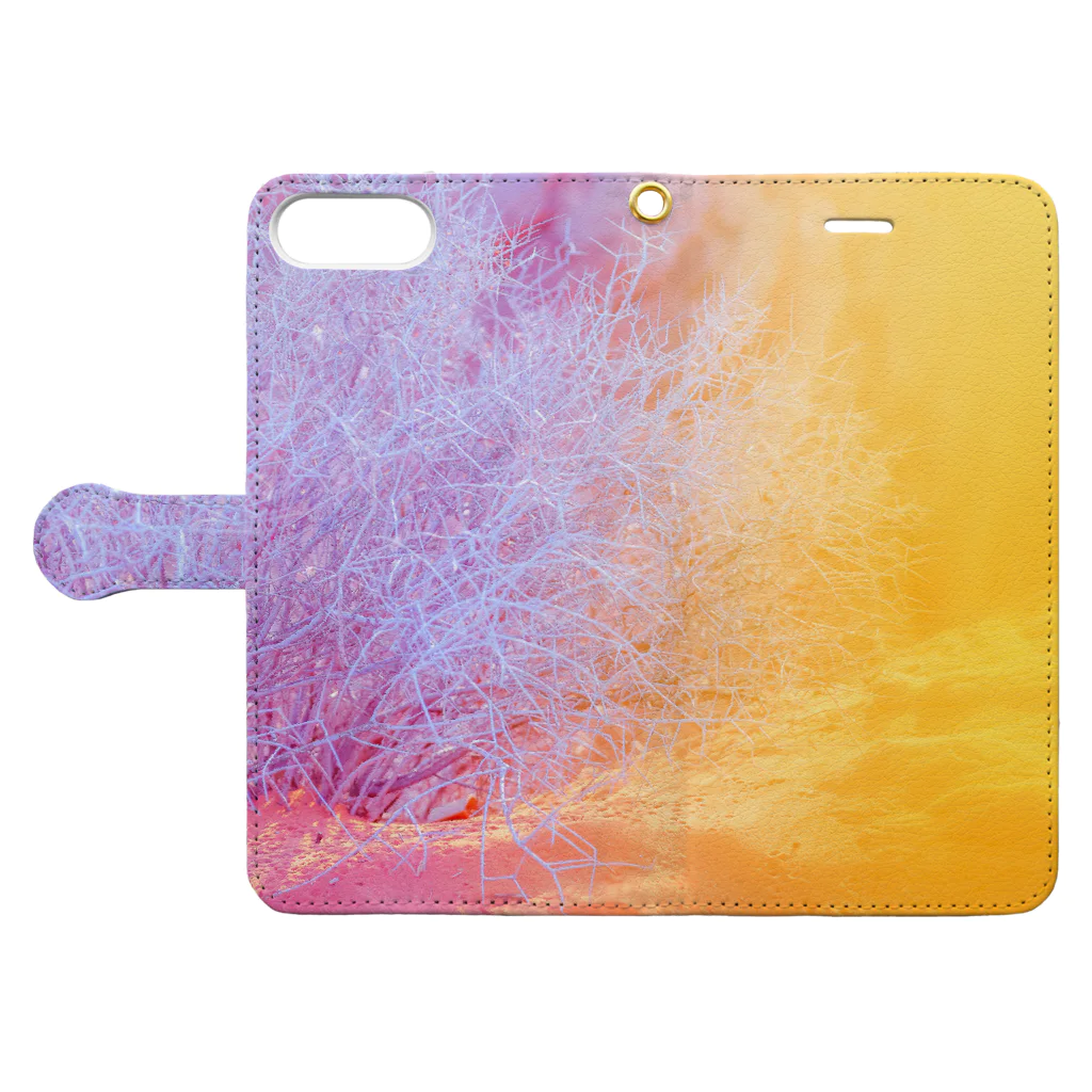 NEON LIGHT STARSのキラキラ植物 Book-Style Smartphone Case:Opened (outside)