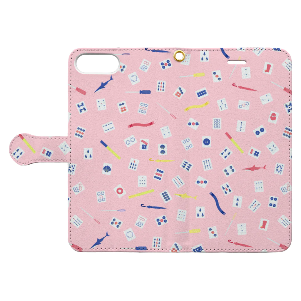 SOMORIのtile style (赤) Book-Style Smartphone Case:Opened (outside)