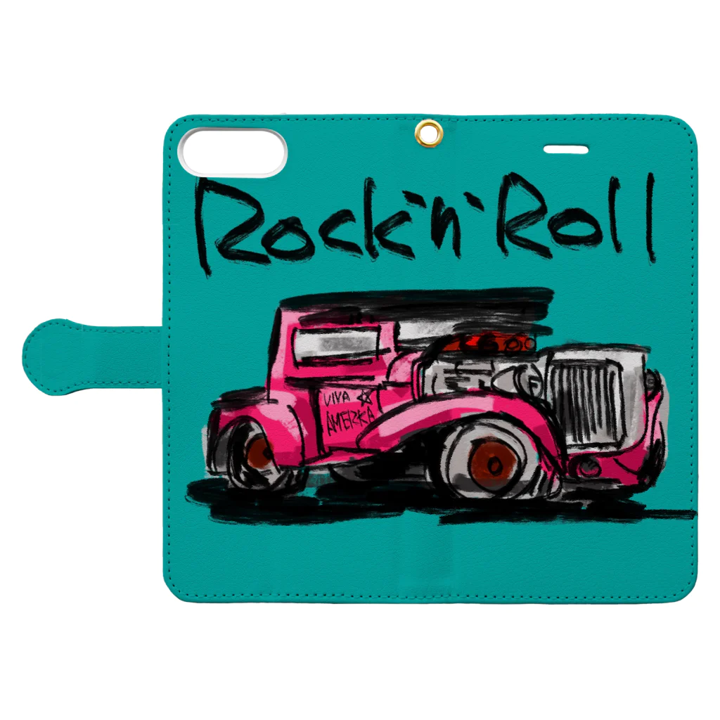 ばんやスマホケースのRock’n’Roll  Book-Style Smartphone Case:Opened (outside)