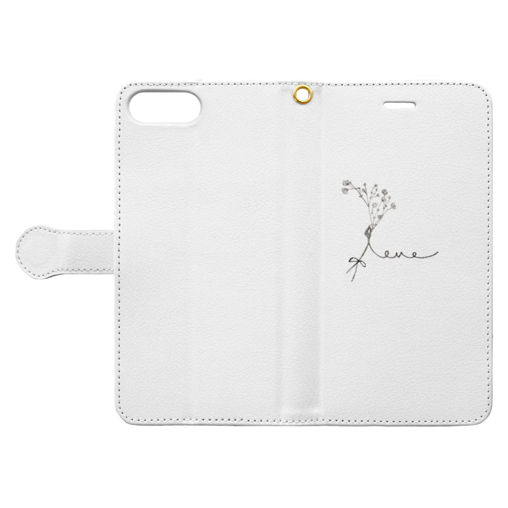 rilybiiのかすみ草 logo Book-Style Smartphone Case:Opened (outside)