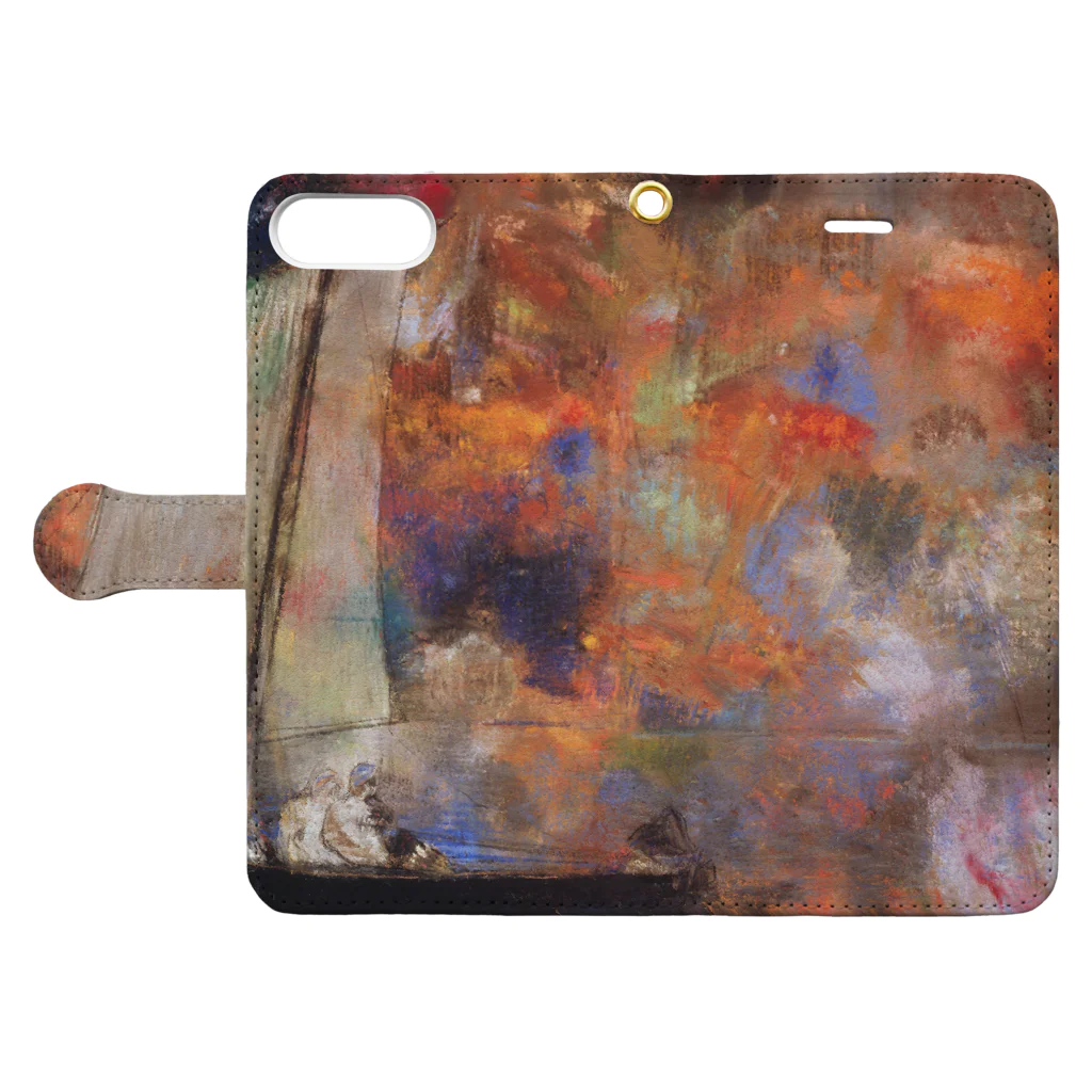 Art Baseのオディロン・レドン / Flower Clouds / 1903 / Odilon Redon. Book-Style Smartphone Case:Opened (outside)