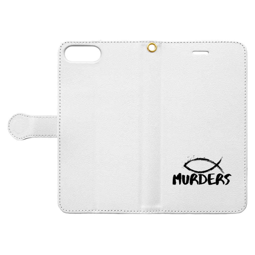 魚MURDERS公式SHOPの魚MUDERS 手帳型スマホケースを開いた場合(外側)