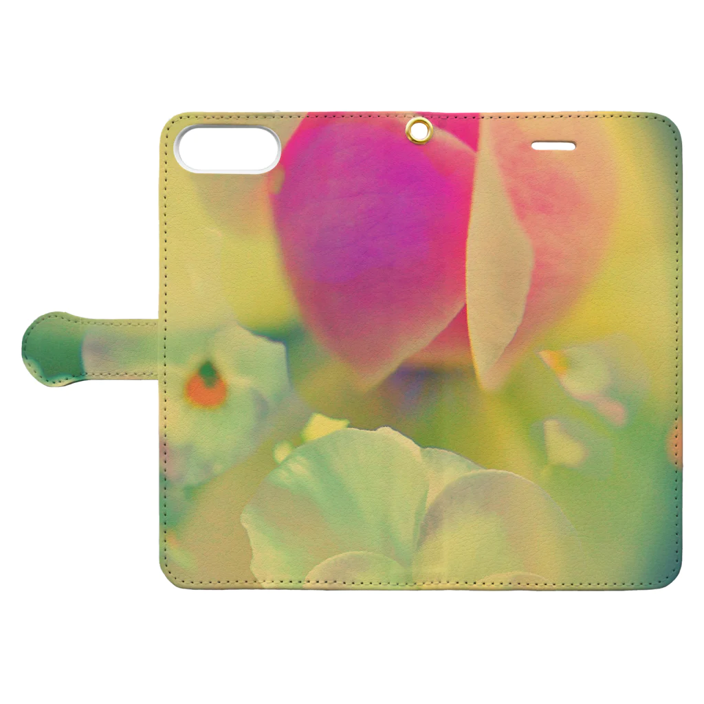 幸運❤happy🌈の幸運のFlower Book-Style Smartphone Case:Opened (outside)