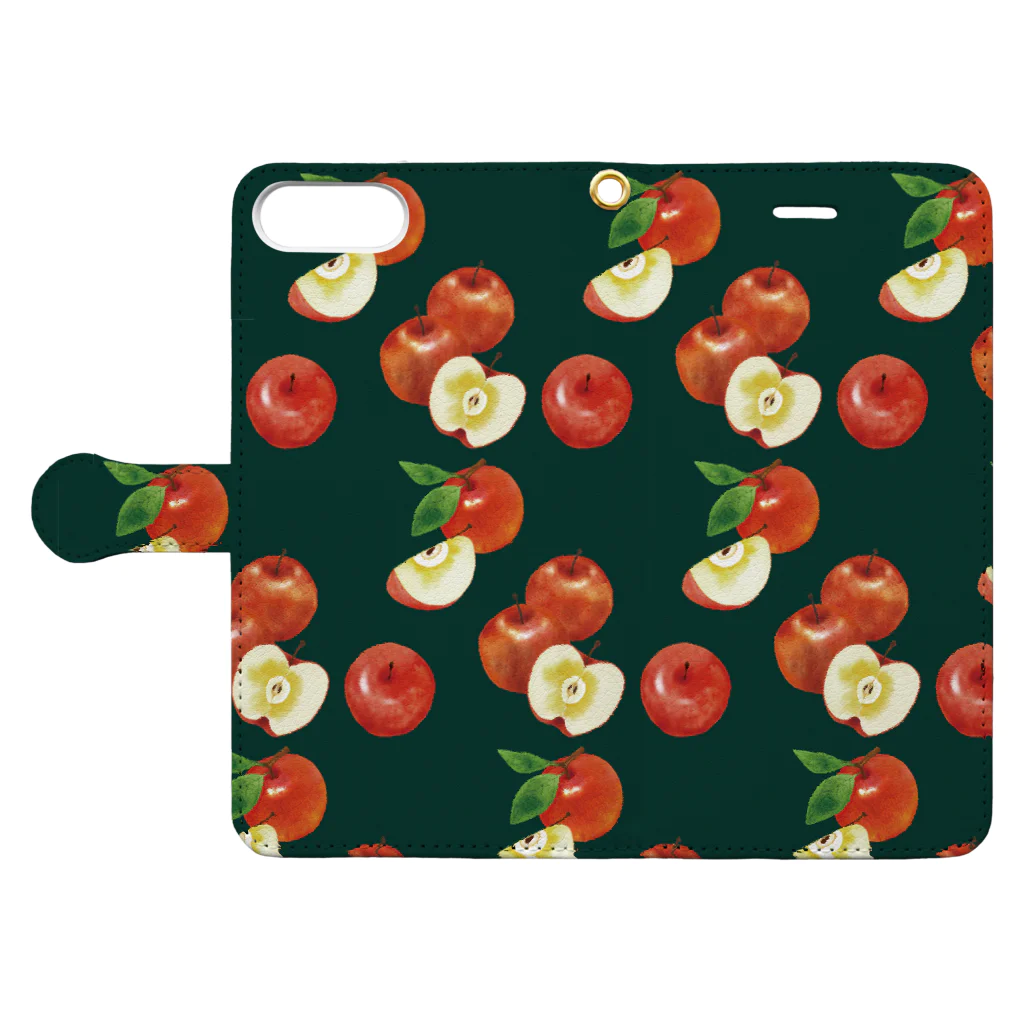 Miho MATSUNO online storeのLovely apples Book-Style Smartphone Case:Opened (outside)
