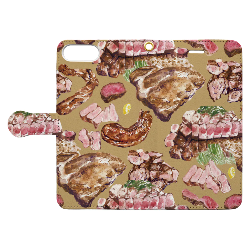 Miho MATSUNO online storeのLove meat. Book-Style Smartphone Case:Opened (outside)