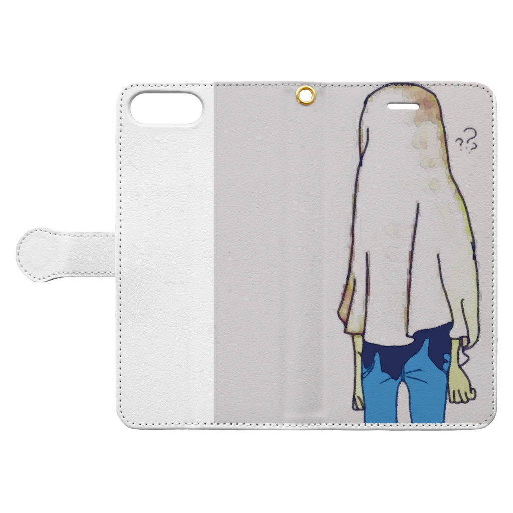 ねむのへや。のお先真っ暗 Book-Style Smartphone Case:Opened (outside)