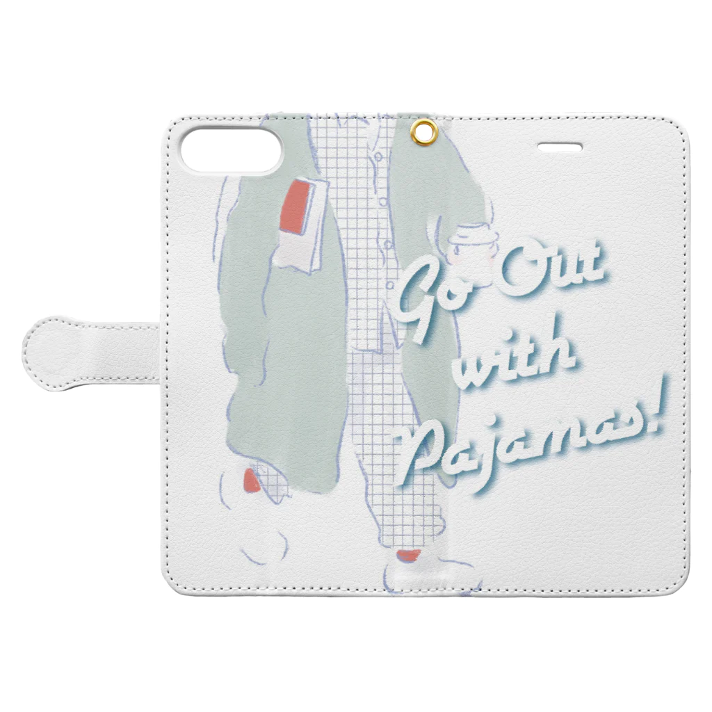 つぐのGo out with pajamas! Book-Style Smartphone Case:Opened (outside)