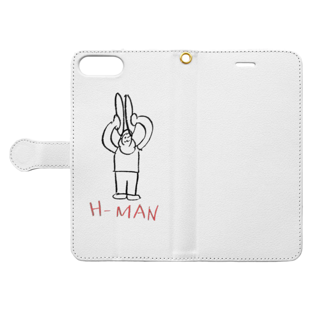 怒りのTシャツ売り場のH-MAN Book-Style Smartphone Case:Opened (outside)