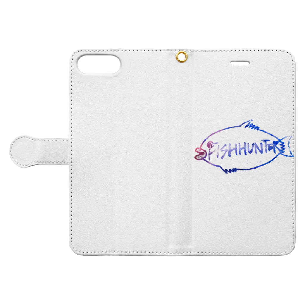 おさるさんのsakana Book-Style Smartphone Case:Opened (outside)