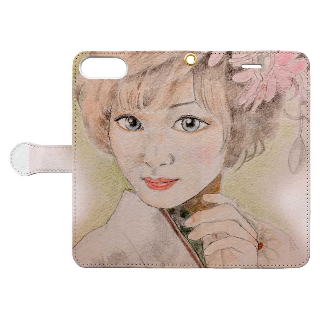 keikororinのKIMONOgirl Book-Style Smartphone Case:Opened (outside)