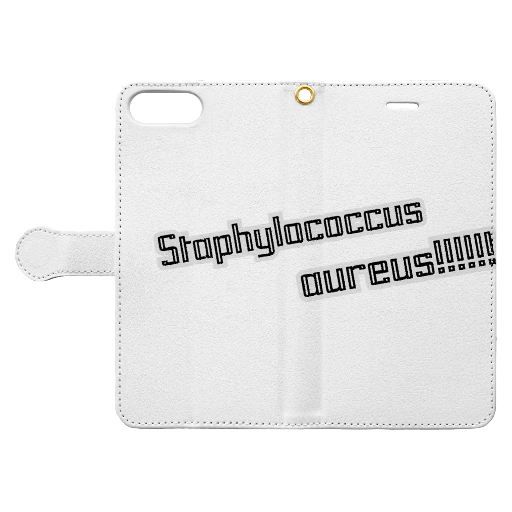 かんちゃんストロングスタイルのStaphylococcus aureus!!! 手帳型スマホケースを開いた場合(外側)