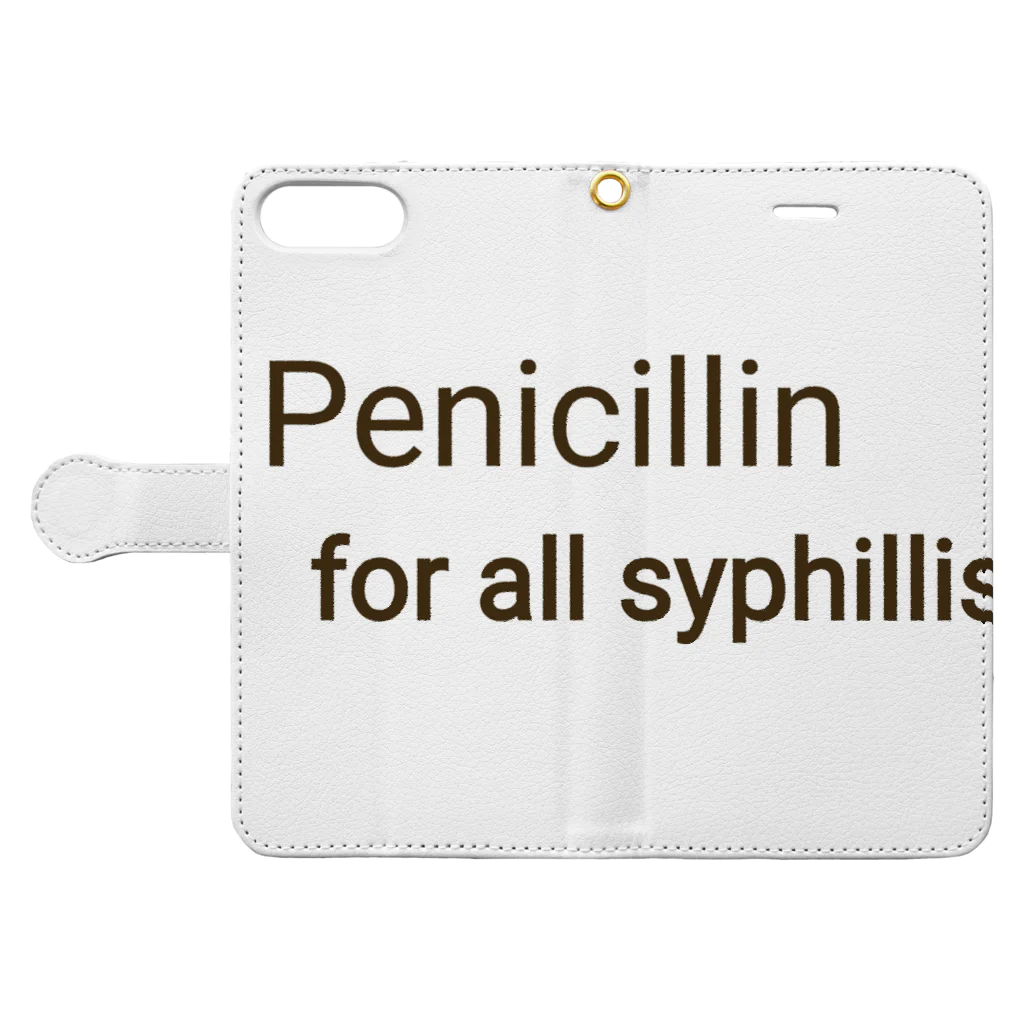 かんちゃんストロングスタイルのPENICILLIN for all syphilis 手帳型スマホケースを開いた場合(外側)