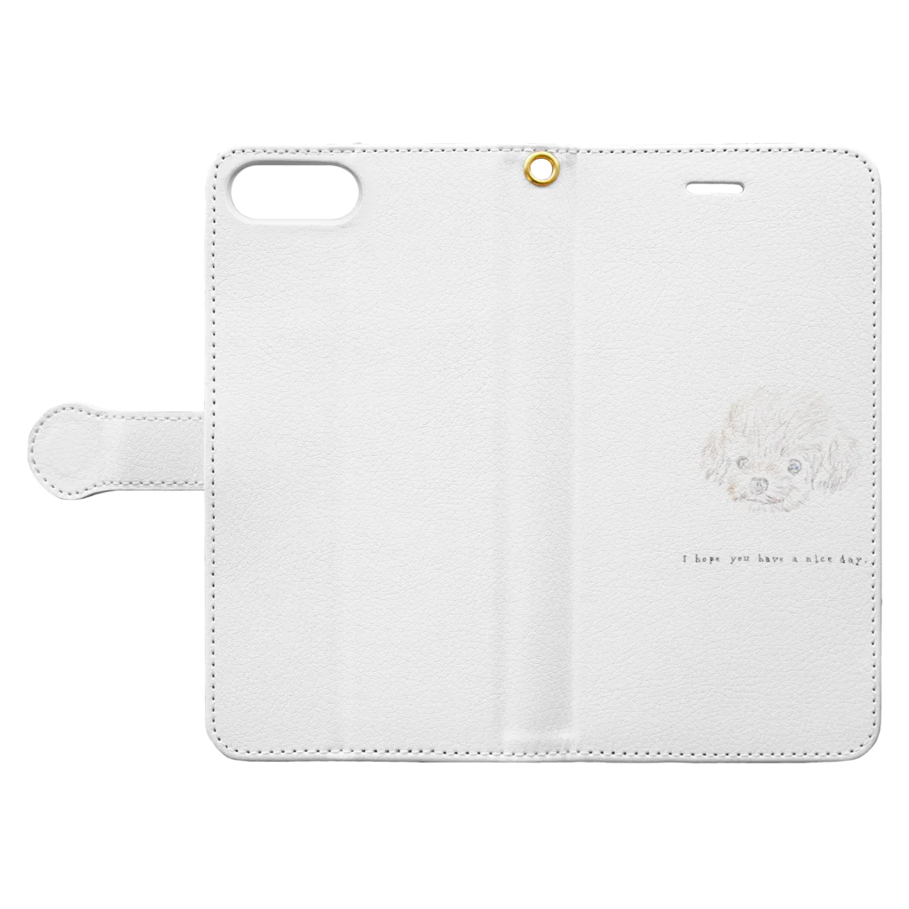 rilybiiのFluffy toy poodle Book-Style Smartphone Case:Opened (outside)