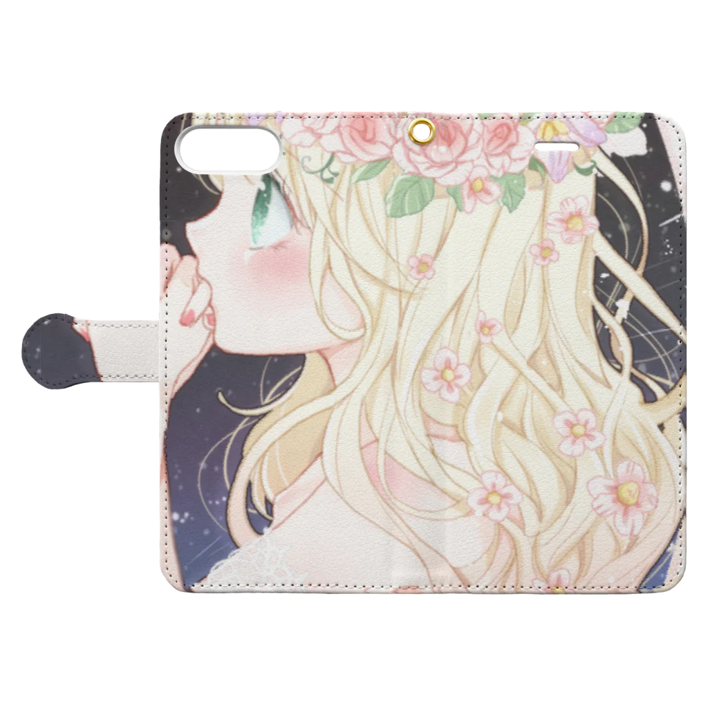 ♰壱夜ちゃん✞の夢かわガールちゃん Book-Style Smartphone Case:Opened (outside)