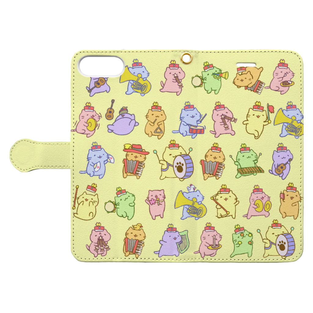 みっちりねこ by frencelのみっちりねこマーチ Book-Style Smartphone Case:Opened (outside)