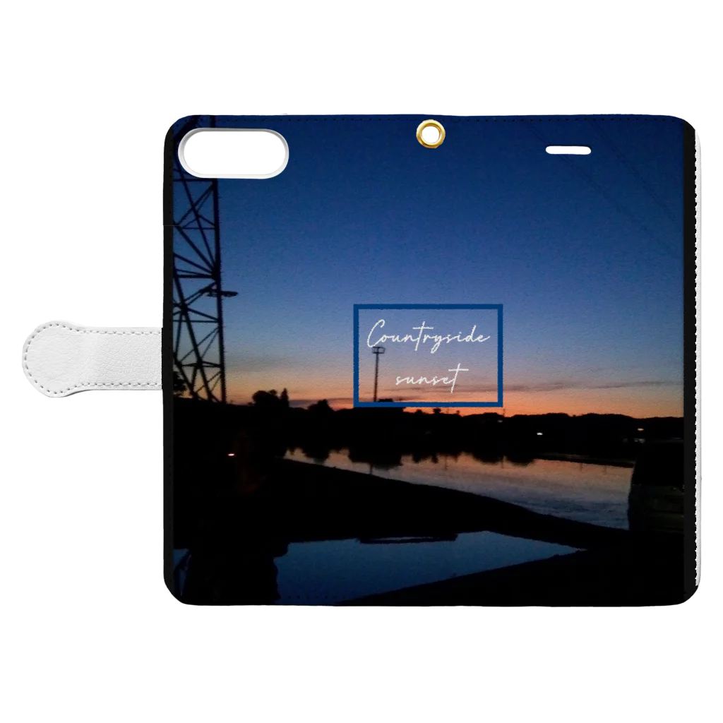 空置き場店のCountryside sunset 〜田舎の夕焼け〜 Book-Style Smartphone Case:Opened (outside)