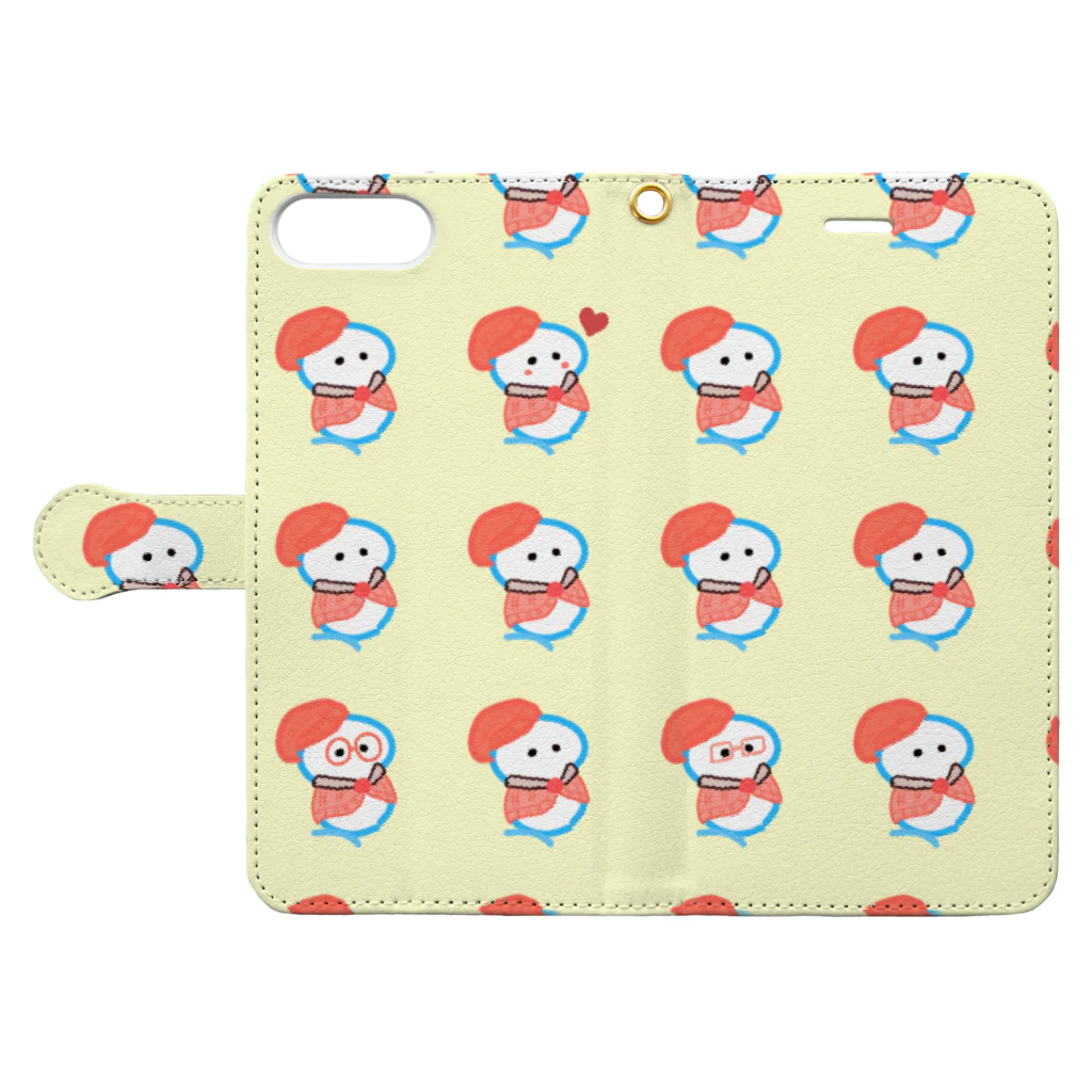 むーみん *⋆⸜ 🌼 ⸝⋆*のゆきだるまちゃん⛄️ Book-Style Smartphone Case:Opened (outside)