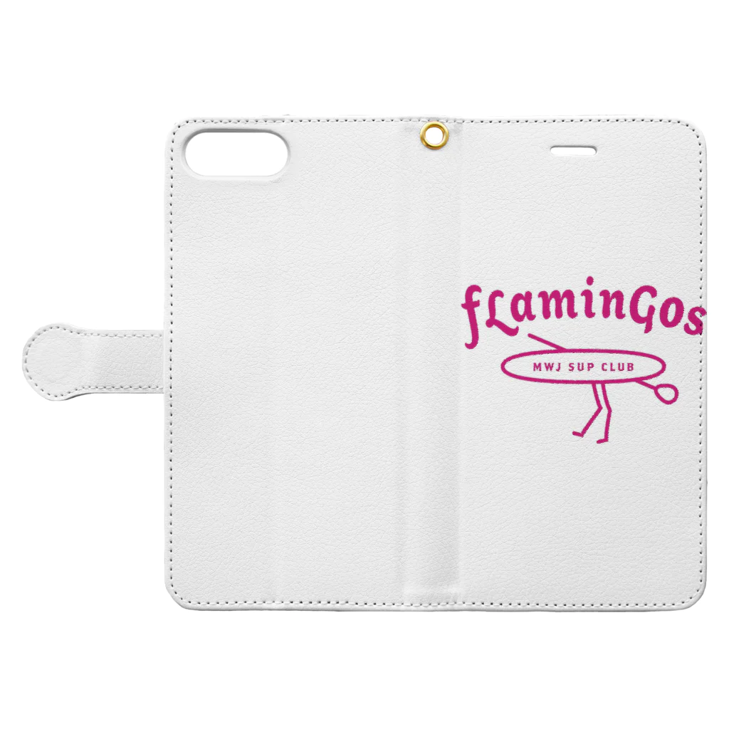 FlamingosのFlamingos foot 手帳型スマホケースを開いた場合(外側)