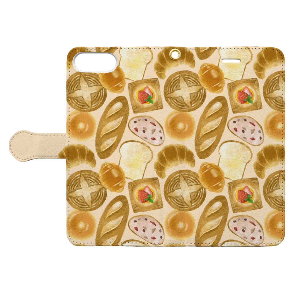 Opera Houseの[ breads ] ベージュ Book-Style Smartphone Case:Opened (outside)