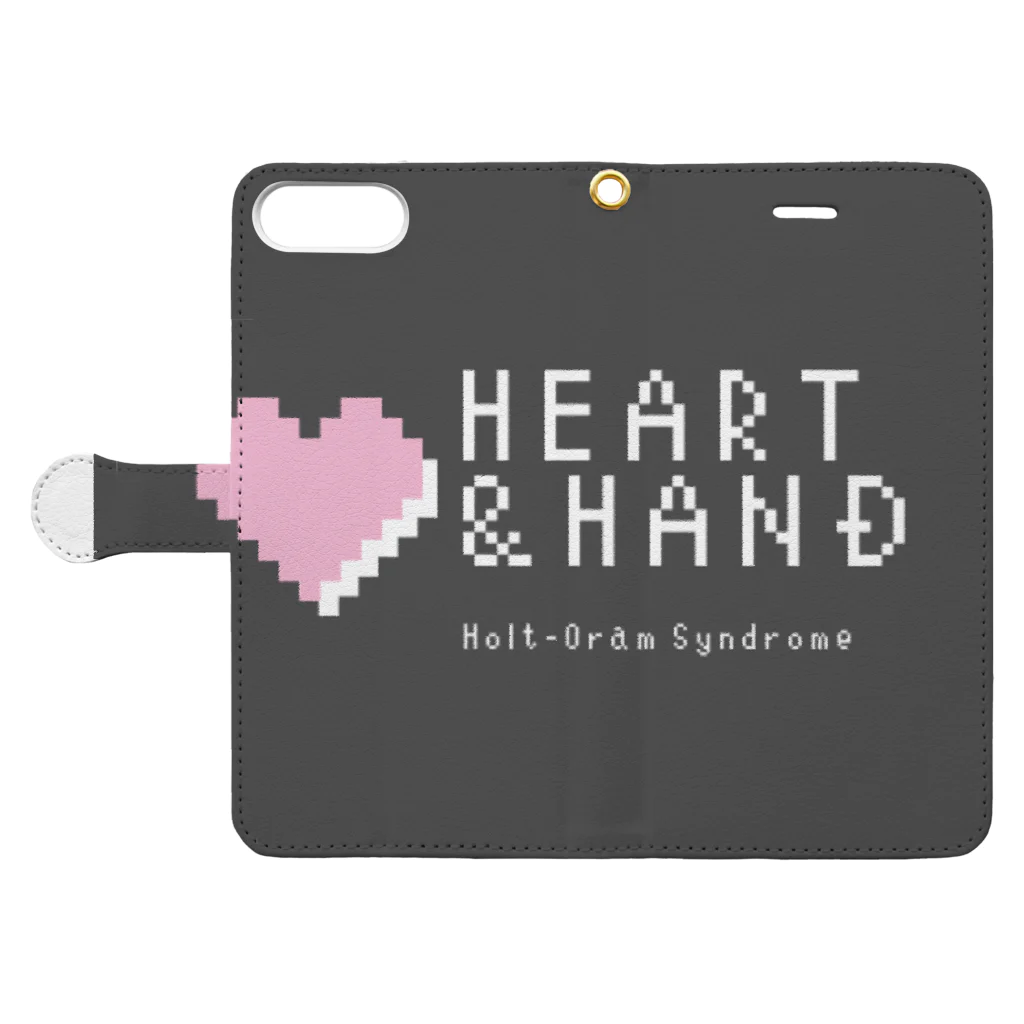 ハート&ハンドのスタイリッシュなHeart & Hand Book-Style Smartphone Case:Opened (outside)