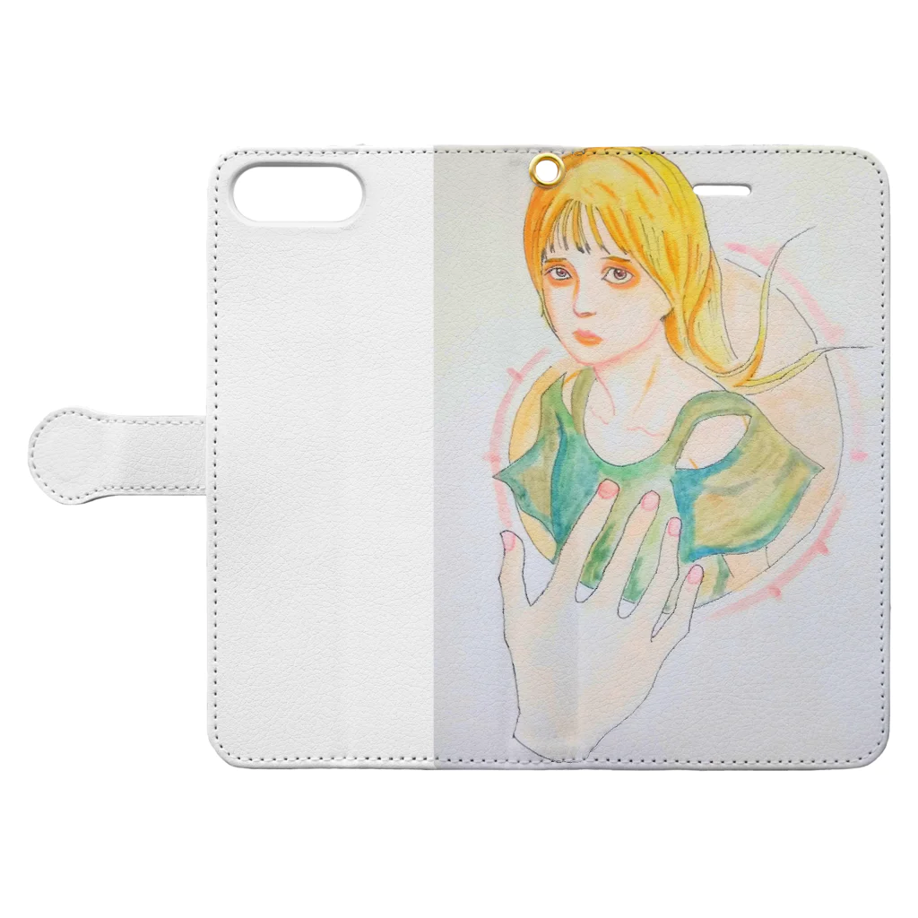 私ノ私　の美人画シリーズ Book-Style Smartphone Case:Opened (outside)