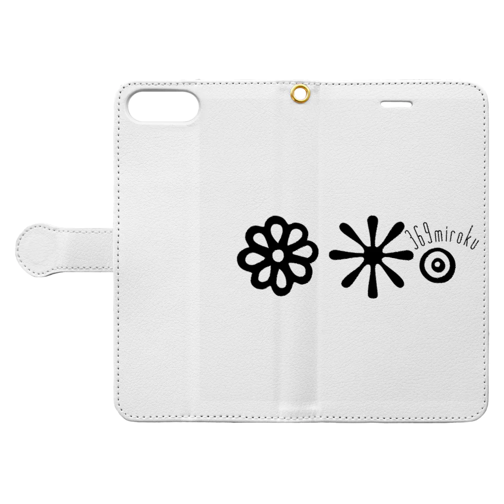 369mirokuの369miroku logo Book-Style Smartphone Case:Opened (outside)