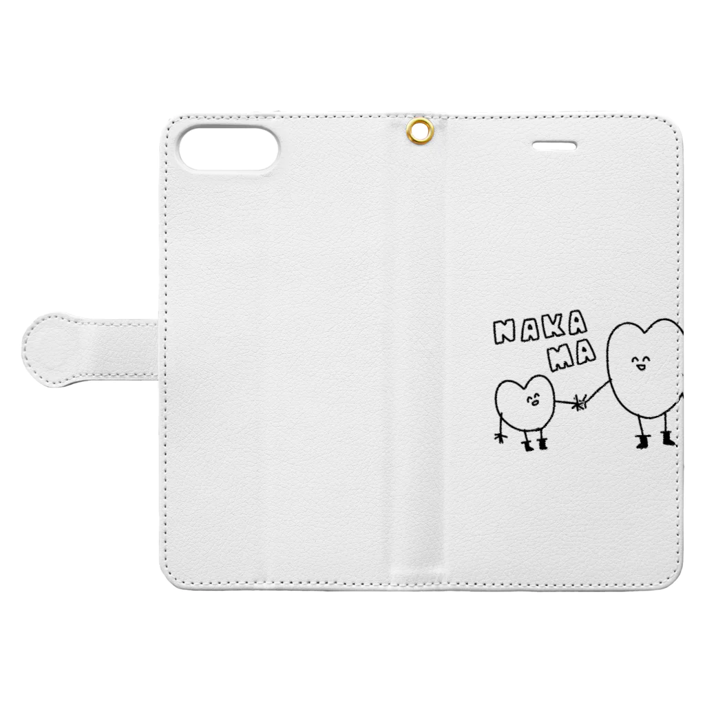 arakawa_eの心臓くん Book-Style Smartphone Case:Opened (outside)