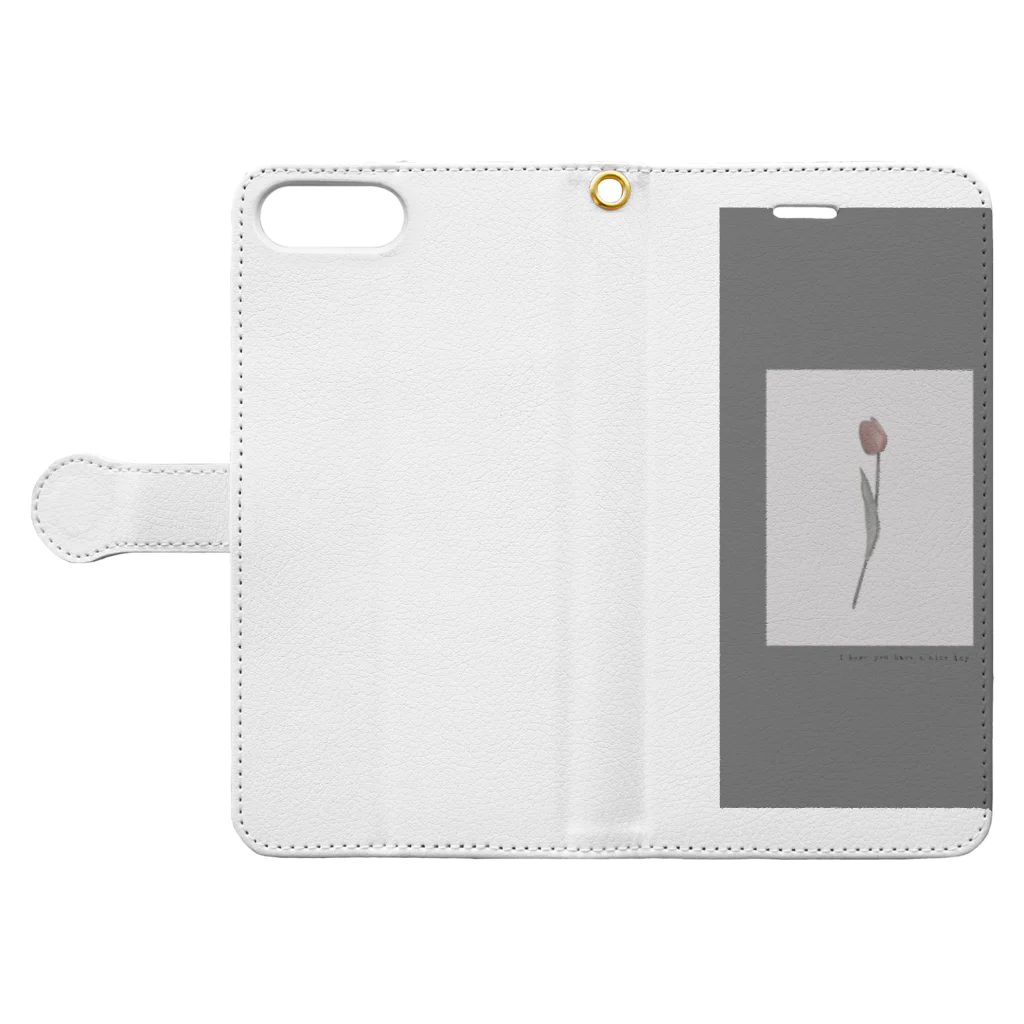 rilybiiのtulip gray Book-Style Smartphone Case:Opened (outside)