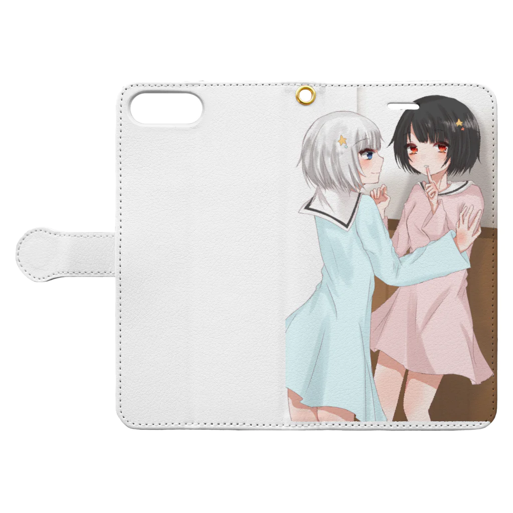 も ち だ ゆ う あ し ゃ ま(最強)のふたご Book-Style Smartphone Case:Opened (outside)