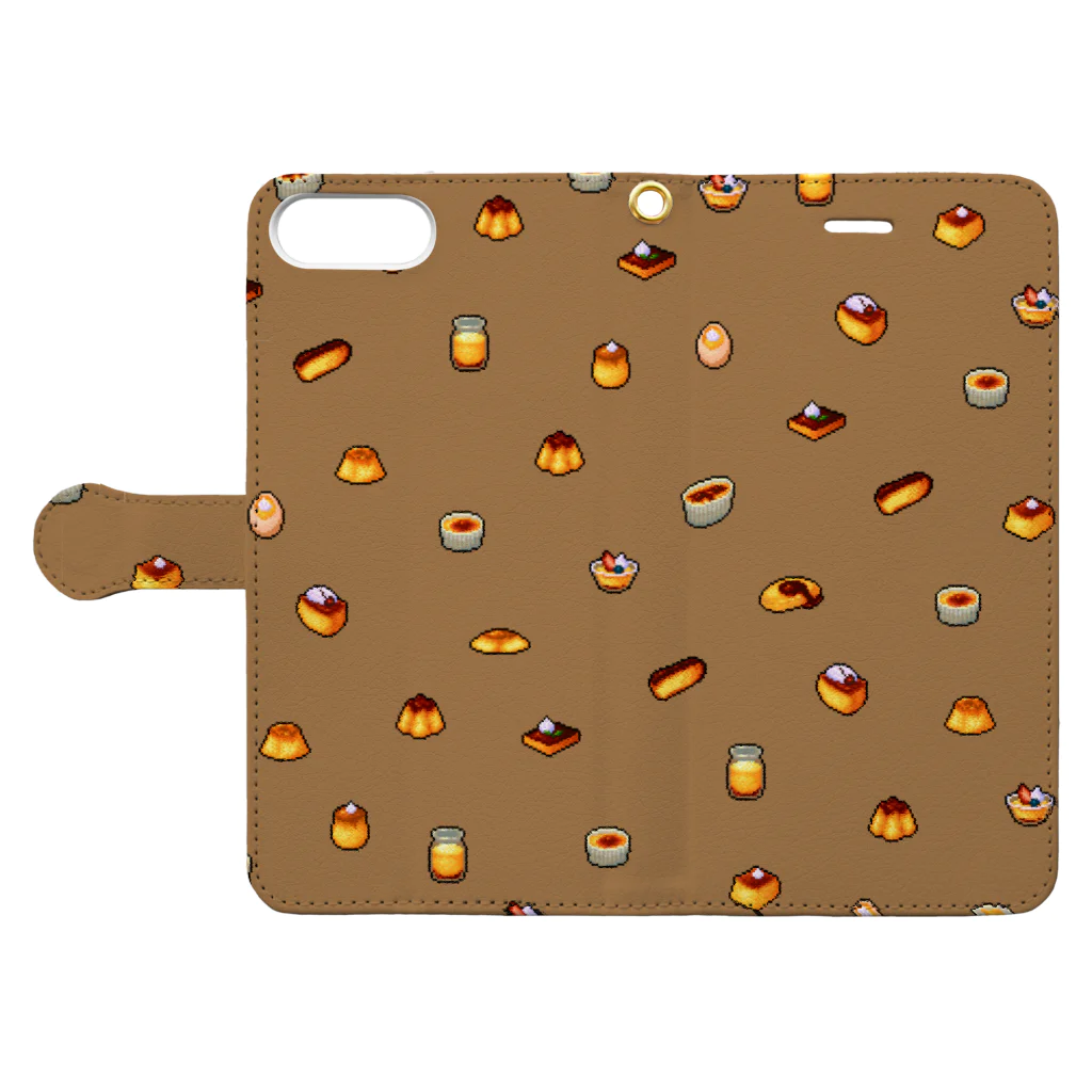 どっと屋のCustard Puddings Book-Style Smartphone Case:Opened (outside)