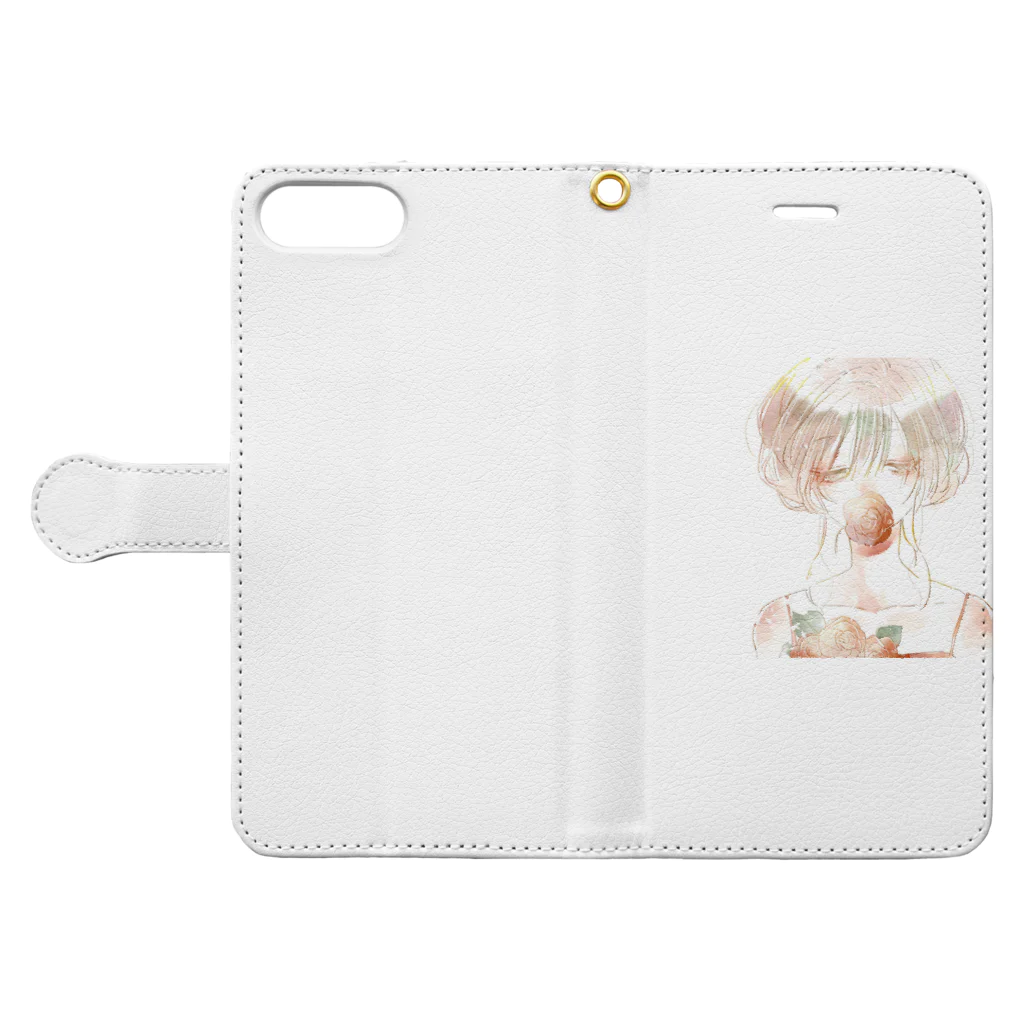 SAKURA スタイルの女子フリーアイコン Book-Style Smartphone Case:Opened (outside)