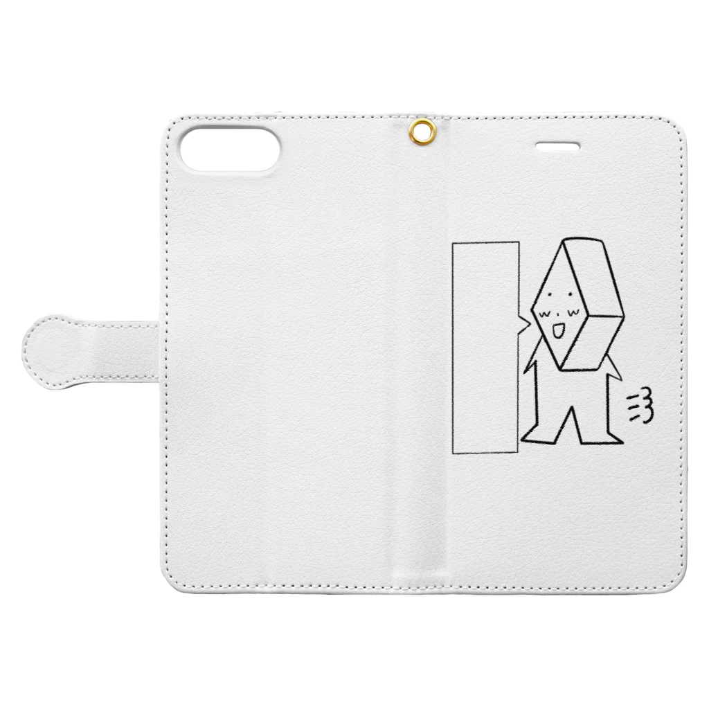 酒井直斗の手書きグッズたちのひしがたくん(はじめに) Book-Style Smartphone Case:Opened (outside)