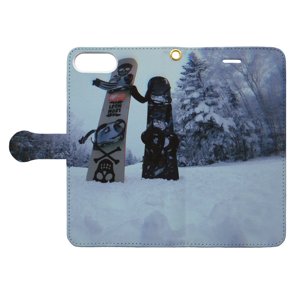 jura_iijimaのsnowboard!! Book-Style Smartphone Case:Opened (outside)