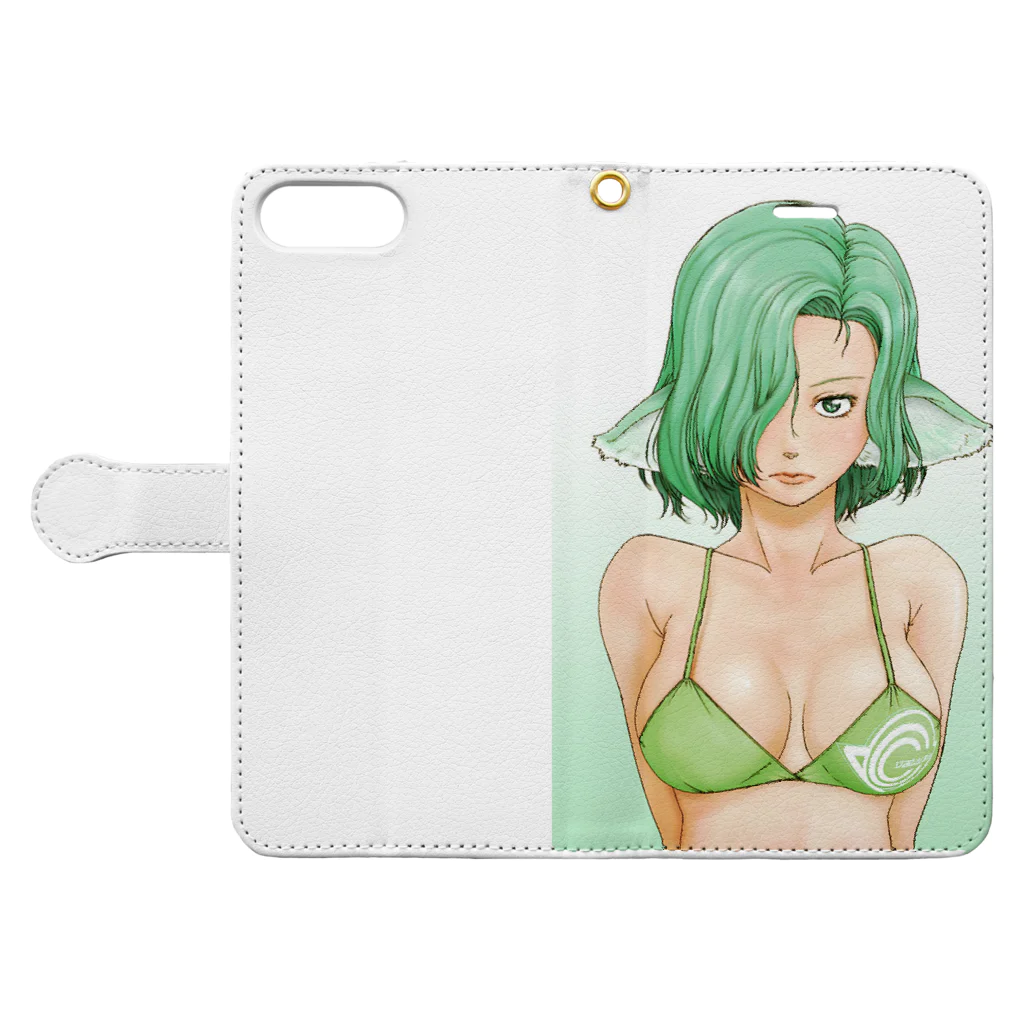 カッコ3のGreen daughter -緑の女- Book-Style Smartphone Case:Opened (outside)