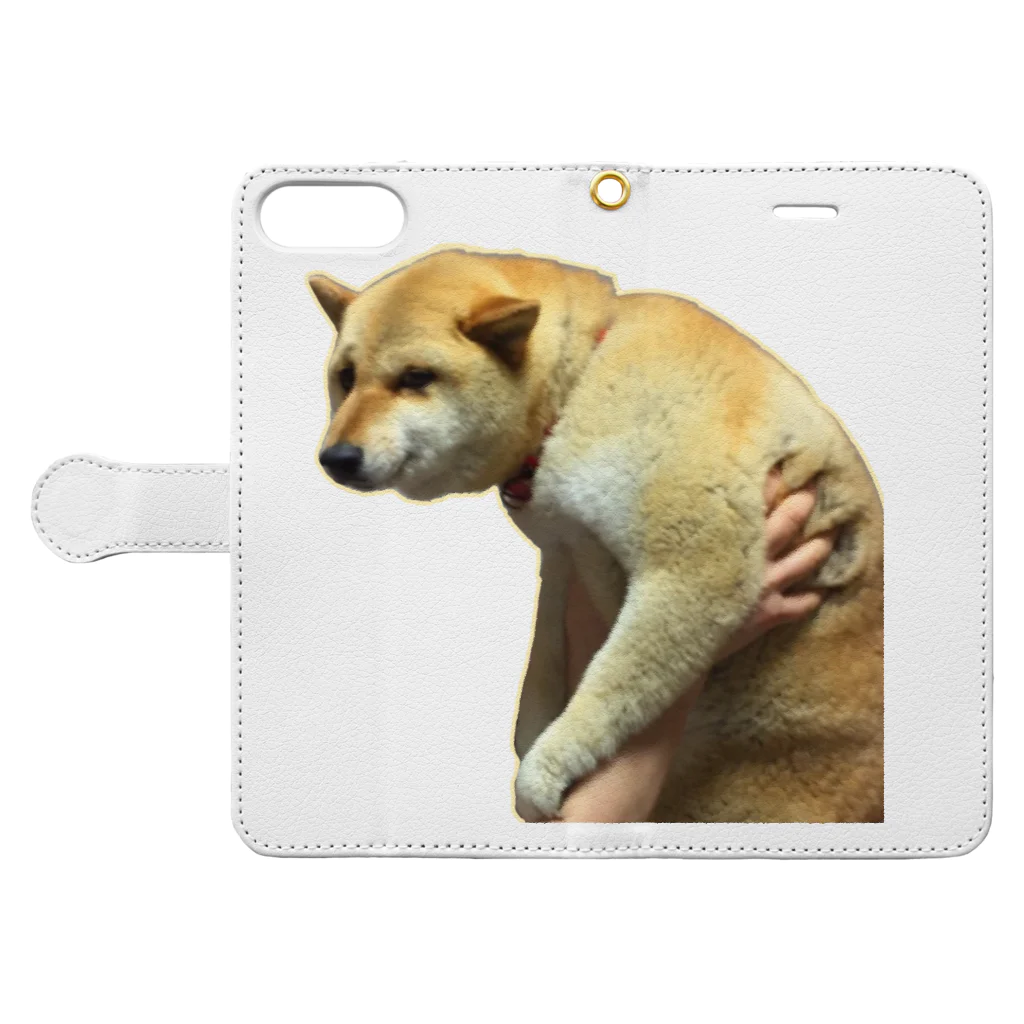 柴犬しばわんこhana873の微妙な表情のもふもふ柴犬しばいぬ Book-Style Smartphone Case:Opened (outside)