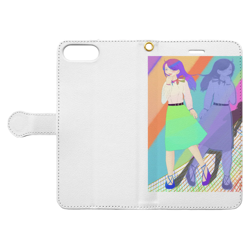 Lily bird（リリーバード）の彩りの中で Book-Style Smartphone Case:Opened (outside)