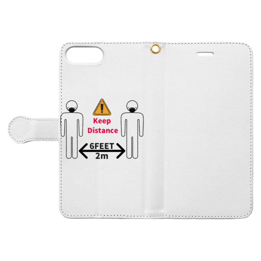 Mr.AmusingのKeep Distance Book-Style Smartphone Case:Opened (outside)