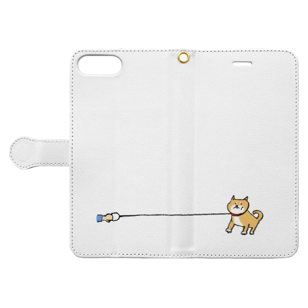 かいわれちゃんの帰りたくない柴犬 Book-Style Smartphone Case:Opened (outside)