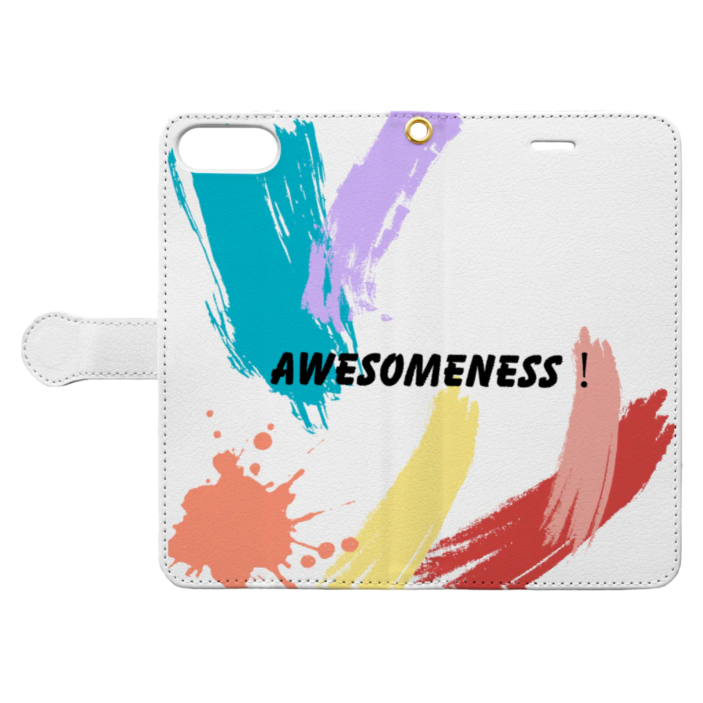 Awesomeness kor shopのカラフルペイント Book-Style Smartphone Case:Opened (outside)