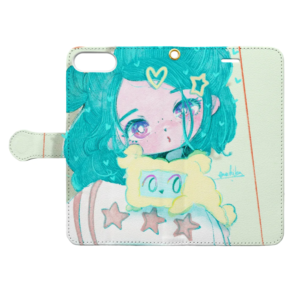 EMiiiiiのぎゅっと抱っこ Book-Style Smartphone Case:Opened (outside)