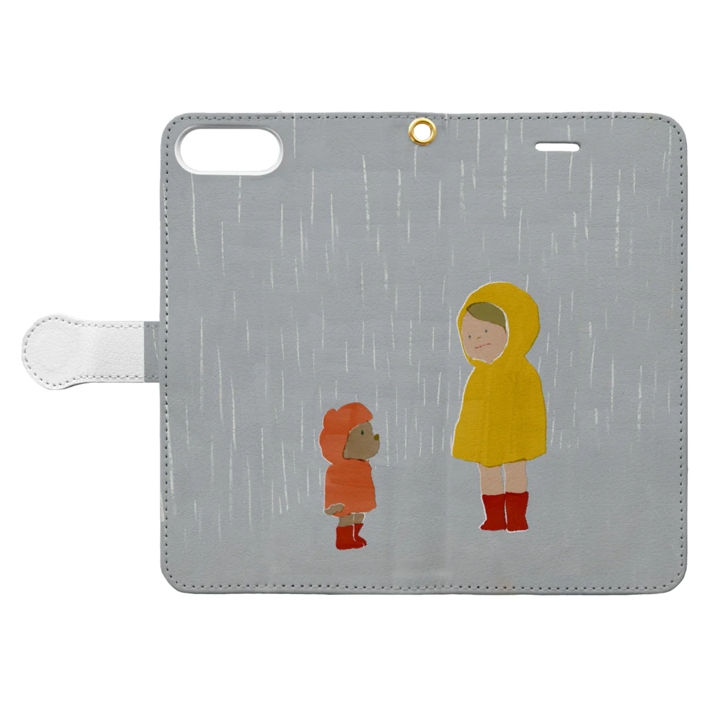 ワシキタチナツ|Illustrationの雨宿り Book-Style Smartphone Case:Opened (outside)