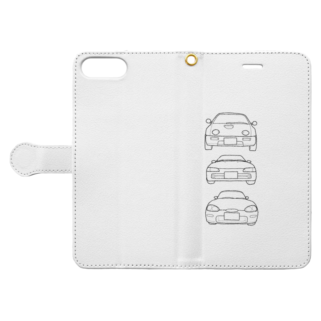 eMu*りおのA.B.C  K-car Book-Style Smartphone Case:Opened (outside)