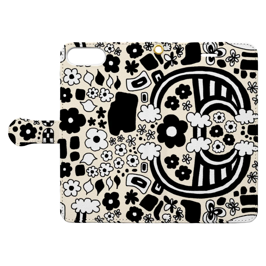 riekimのriekim モノクロ Book-Style Smartphone Case:Opened (outside)