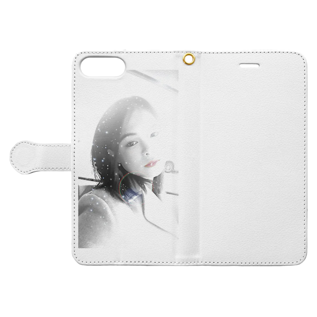 Redbabyの涼しいねback Book-Style Smartphone Case:Opened (outside)